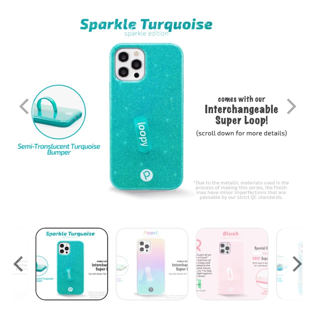 Like New Sparkle Turquoise Loopy Case
